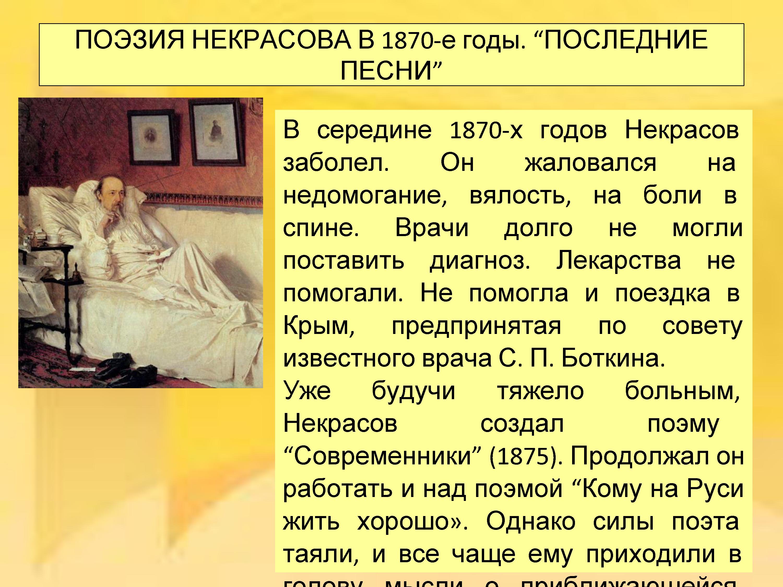 Николай Алексеевич Некрасов годы жизни и смерти